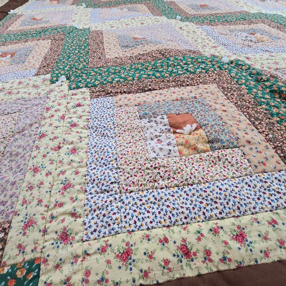 Vintage Handmade Quilt Throw Blanket 83
